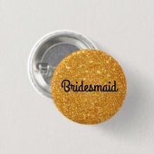 Gold Glitter Bridesmaid Ronde Button 3,2 Cm (Voorkant /achterkant)