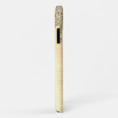 Gold Glitter Brushed Metal Monogram Name Case-Mate iPhone Case (Achterkant/rechts)