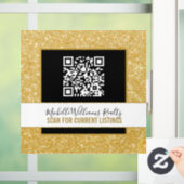 Gold Glitter Business Window Cling met QR-code Raamsticker (Huis)