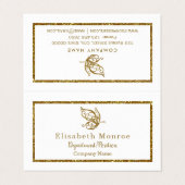 Gold Glitter Butterfly Double Loyalty Visitekaartjes (Buitenkant ongevouwen)