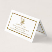 Gold Glitter Butterfly Double Loyalty Visitekaartjes (Achterkant)