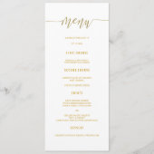 Gold Glitter Calligraphy Wedding Menu Dinner Cards (Voorkant)