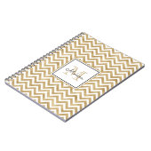 Gold Glitter Chevron Pattern Monogram Notitieboek (Linkerzijde)