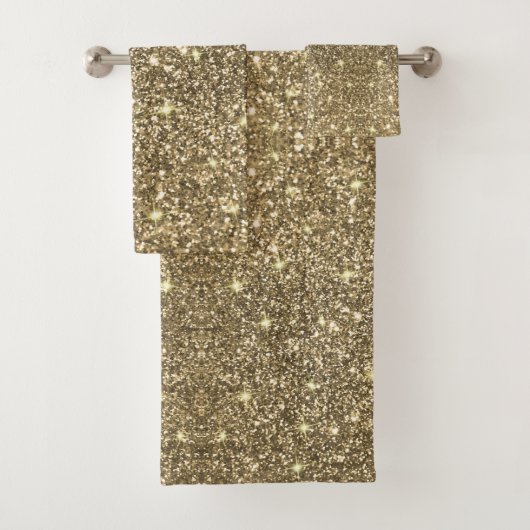 Gold Glitter Chic Glam Bad Handdoek (Insitu)