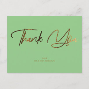 Gold Glitter Chic & Mint Hartelijk dank Briefkaart