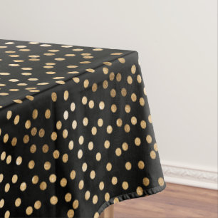 Gold Glitter City-Stippen op Black Table Cloth Tafelkleed