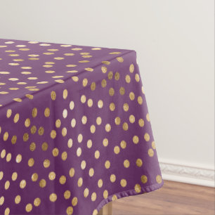 Gold Glitter City Stippen op diep Paars Tafelkleed