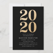 Gold Glitter Class of 2020 | Afstudeerpartij Kaart (Voorkant)