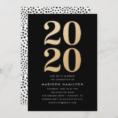 Gold Glitter Class of 2020 | Afstudeerpartij Kaart (Voorkant / Achterkant)