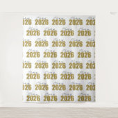 Gold Glitter Class of 2026 Photo Backdrop Wandkleed (Voorkant)