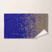 Gold Glitter Cobalt Blue Gradient Ombre Confetti Bad Handdoek (Handdoek)