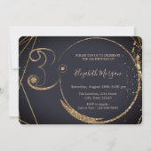 Gold Glitter Confetti 30th Birthday Kaart (Voorkant)