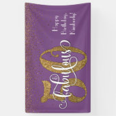 Gold Glitter Confetti 50 & Fabulous Paars Spandoek (Verticaal)