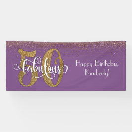 Gold Glitter Confetti 50 & Paars Spandoek