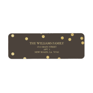 Gold Glitter Confetti Adresetiketten Etiket