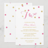 Gold Glitter Confetti Birthday Kaart (Voorkant / Achterkant)