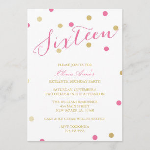 Gold Glitter Confetti Birthday Kaart