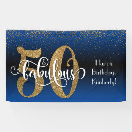 Gold Glitter Confetti Blue Ombre 50 & Fabulous Spandoek