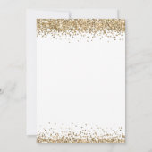 Gold Glitter Confetti Borders Script Wedding Kaart (Achterkant)