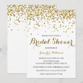 Gold Glitter Confetti Bridal Shower Kaart (Voorkant / Achterkant)