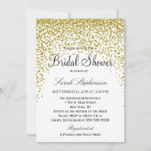 Gold Glitter Confetti Bruidsdouche Uitnodigingen (Voorkant)