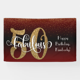 Gold Glitter Confetti Burgundy Ombre 50 & Fabulous Spandoek