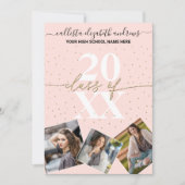 Gold Glitter Confetti Class of Afstuderen Photo Kaart (Voorkant)