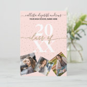 Gold Glitter Confetti Class of Afstuderen Photo Kaart (Staand voorkant)