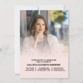 Gold Glitter Confetti Class of Afstuderen Photo Kaart (Achterkant)