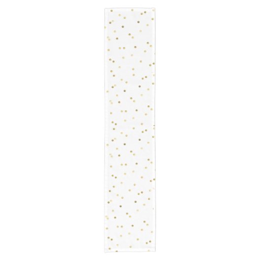 Gold Glitter Confetti Dot Polka Nail Table Runner Korte Tafelloper (Voorkant)
