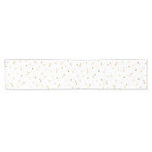 Gold Glitter Confetti Dot Polka Nail Table Runner Korte Tafelloper (Horizontaal)