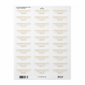 Gold Glitter Confetti Elegant Wedding Address Etiket (Full Sheet)