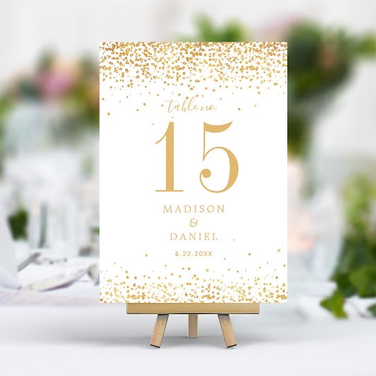 Gold Glitter Confetti Elegant Wedding Kaart