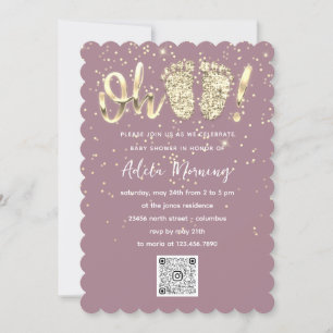 Gold Glitter Confetti Feet Baby Girl - Aangepaste Kaart