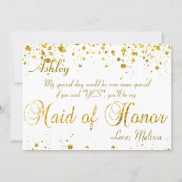 Gold Glitter Confetti | Maid of Honor Kaart