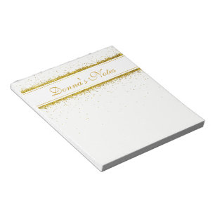 Gold Glitter Confetti Name - Blocnote