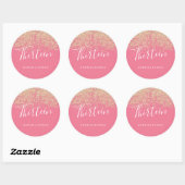 Gold Glitter Confetti Pink 13de verjaardag Ronde Sticker (Vel)