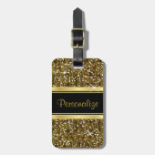 Gold Glitter Confetti Print Bagagelabel (Voorkant verticaal)