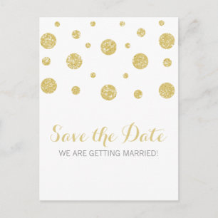 Gold Glitter Confetti Save the Date Briefkaart