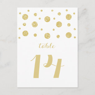 Gold Glitter Confetti Table Number Briefkaart