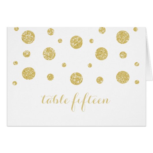 Gold Glitter Confetti Table Number Kaart (Voorkant Horizontaal)
