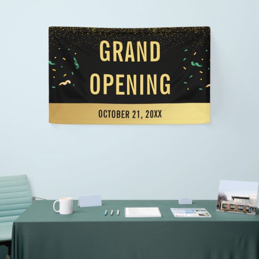 Gold Glitter & Confetti voor grote opening Spandoek (Beurs)