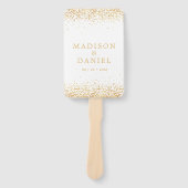 Gold Glitter Confetti Wedding Ceremony Program Handwaaier (Voorkant)