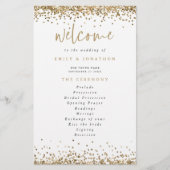 Gold Glitter Confetti Wedding Program (Voorkant)