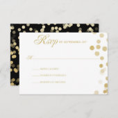 Gold Glitter Confetti Wedding RSVP (Voorkant / Achterkant)