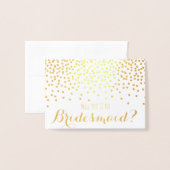 Gold Glitter Confetti Zal je mijn Bridesmaid zijn? Folie Kaarten (Voorkant met envelop)