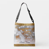 *~* Gold Glitter Copper Gold Glitter Abstract Crossbody Tas (Achterkant)
