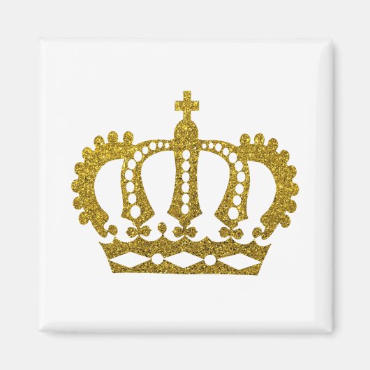 Gold Glitter Crown Magneet (Voorkant)