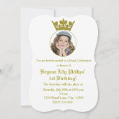 Gold Glitter Crown Royal Birthday Fotouitnodiging Kaart (Voorkant)