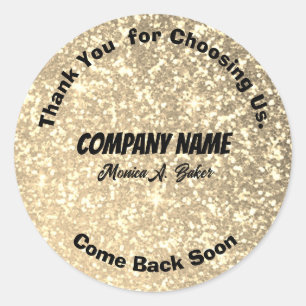 Gold Glitter Custom Business Ronde Sticker